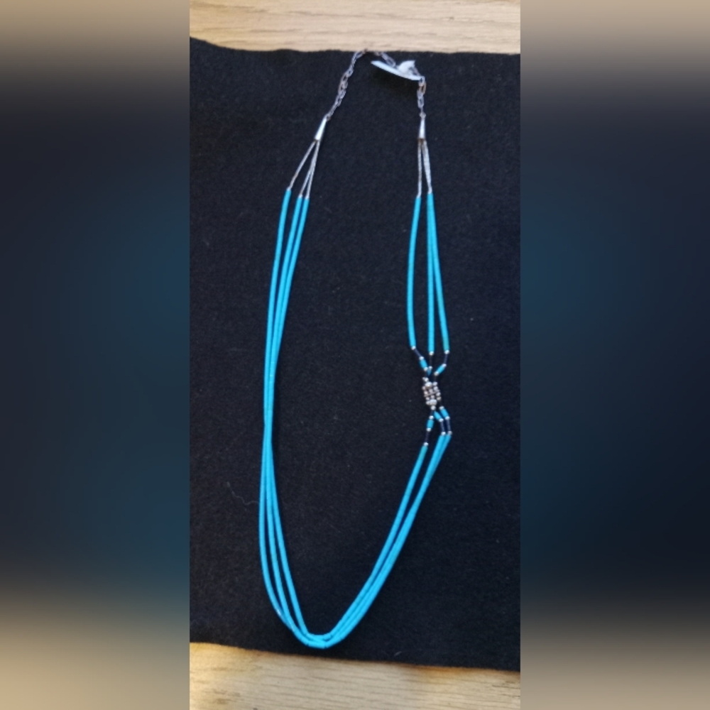 Navajo Turquose And Stering Silver Necklace Vintage